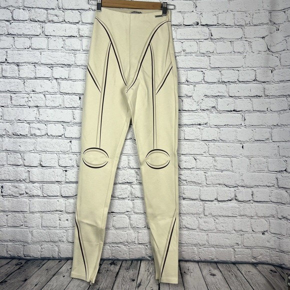 Maniere De Voir Leggings Women's Cream Size 2 NWT - Picture 1 of 11